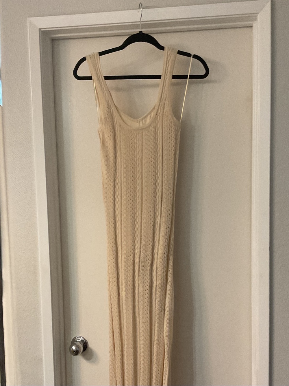 Cream Knit Tank Maxi Dress - Women